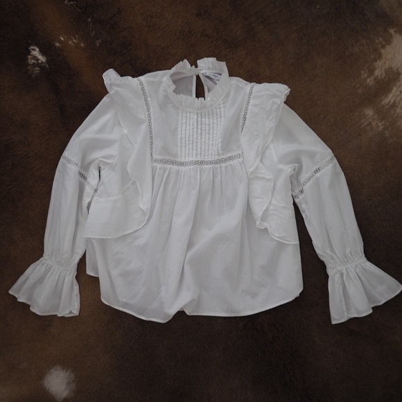 mango ruffle blouse